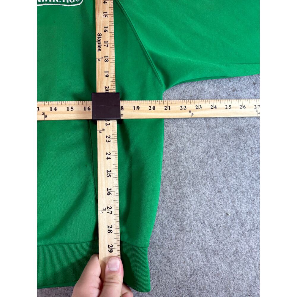 VINTAGE Y2K Nintendo Mushroom Power Track Jacket Men Medium Green Full Zip Mario - Picture 3 of 10